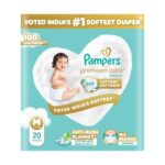 Pampers Premium Care Pant Style Baby Diapers, Medium (M), 20 Count, 7-12Kg, All-In-1 With 360 Cottony Softness Diapers
