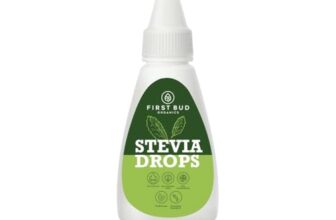 First Bud Organics Pure Stevia Drops – 20Ml | Zero Calorie, Natural Sweetener, Non-Gmo & Sugar-Free Stevia Drops | Sugar Substitute For 400 Serving, Low Glycemic Index & Promote Oral Health