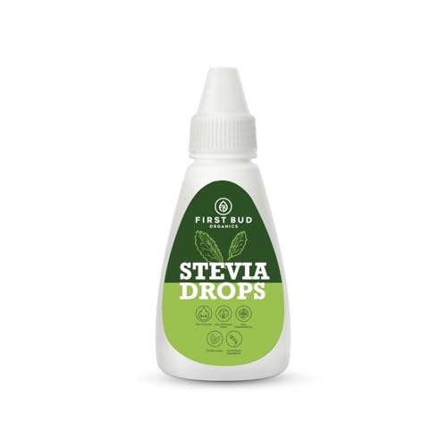 First Bud Organics Pure Stevia Drops – 20Ml | Zero Calorie, Natural Sweetener, Non-Gmo & Sugar-Free Stevia Drops | Sugar Substitute For 400 Serving, Low Glycemic Index & Promote Oral Health
