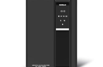 Havells Gracia Fab Alkaline Water Purifier (Black), Ro+Uv+Alkaline, Hot, Warm & Ambient Water, Copper+Zinc+Minerals, 9 Stage Purification, 6.5L Ss Tank, Suitable For Borewell, Tanker & Municipal Water
