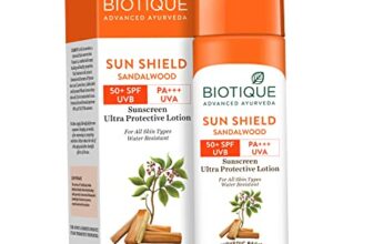 Biotique Bio Sandalwood Sunscreen Ultra Soothing Face Lotion, Spf 50+ |Ultra Protective Lotion| Keeps Skin Soft, Fair And Moisturized| Water Resistant| For All Skin Types| 190Ml