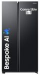 Samsung 653 L, 3 Star, Frost Free, Double Door, Convertible 5-In-1 Digital Inverter, Side By Side Ai Enabled Smart Refrigerator With Wifi (Rs76Cg8003B1Hl, Black Matte/Black Doi)