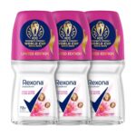 Rexona Lotus Flower & Shea Butter Antiperspirant Roll-On | For Women |72H Odour Protection | Limited Edition Pack – Icc Women’S Cricket World Cup India 2025 |50 Ml (Pack Of 3)