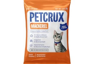 Petcrux Dry Adult Cat Food, Mackerel Fish Flavor, With Omega 3 & 6 And Taurine, Complete & Balanced Nutrition For Adult Cats, Trial Pack 50 G