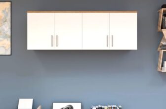 Spyder Home Decore Craft Matte Finish Ea115 Wall Mounted 4 Door Kitchen Cabinet Multi-Purpose Cabinet For Kitchen, Living Room & Bedroom Color: White & Oak || Assembly -Diy (Do-It-Yourself)