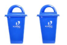 Cello Kleeno Plastic Garbage Manual-Lift Dustbin With Dome Lid 110 Ltr (Blue/Blue) Combo
