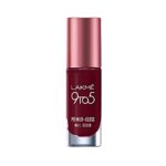 Lakmé 9To5 P+G Glossy Finish Nail Color Smokey Crimson 6Ml