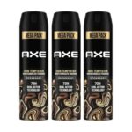 Axe Dark Temptation Long Lasting Deodorant Bodyspray For Men, 215Ml (Pack Of 3)