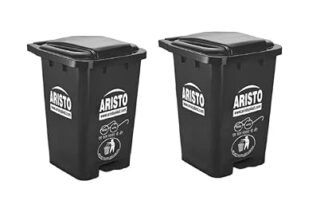 Aristo Plastic Pedal Garbage Waste Dustbin 70 Ltr Black/Black
