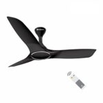 Havells Stealth Air Bldc 1200Mm Ceiling Fan| Upto 55% Energy Saving| Silent & Premium| 5 Stars Rating| 100% Copper Motor| Rf Remote, Memory Backup, Timer| (Metallic Black, Pack Of 1)