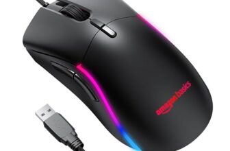 Amazon Basics Mini Ultralight Wired Gaming Mouse – 8500 Dpi Optical Sensor With 6 Programmable Buttons