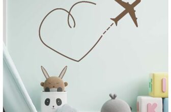 Kayra Decor Heart Design Airplane Dash Route Wall Stencil For Art And Craft – Size 16 Inch X 24 Inch.