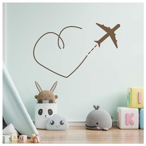 Kayra Decor Heart Design Airplane Dash Route Wall Stencil For Art And Craft – Size 16 Inch X 24 Inch.