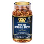 Ogonuts Herbs & Spices Nut Mix, 200G | Hot Air Roasted Almonds And Cashews | Aromatic Herb & Spice Seasoning | No Onion No Garlic | Oil-Free Roasted Gourmet Nut Snack For Tea Time, Travel & Office