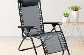 Umai Recliner Chair | Easy Chair | Relaxing Chair For Home | Portable Foldable | Adjustable Pillow | Comfortable Lounge | Lawn Balcony Home Room | Folding Chair | Black