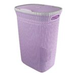 Cello Creta Laundry Bag/Basket With Lid, Violet, 50 Ltrs.