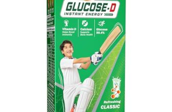 Dabur Glucose-D Instant Energy Drink Powder – 1Kg (Carton)| Enriched With Vitamin D & Calcium | 99.4% Glucose Quick Energy Replenishment Formula | Easy To Mix Refreshing Drink
