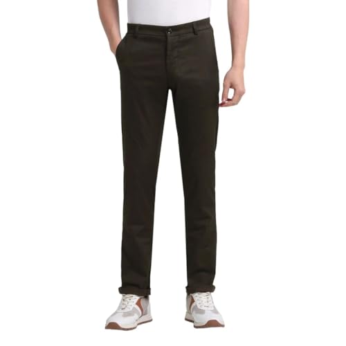 Arrow Men’S Printed Slim Fit Acrylic Casual Trouser