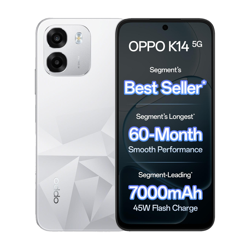 Oppo K14 5G (Prism White, 256 Gb)(6 Gb Ram)