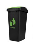 Cello Plastic Swing-Lid Garbage Dustbin (48 Ltr, Green/Blue/Black)