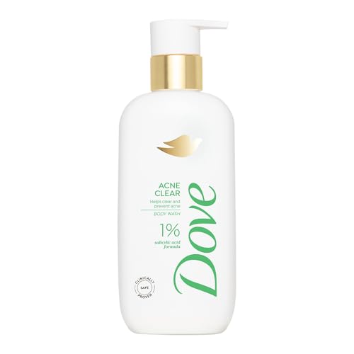 Dove Acne Clear Serum Body Wash, 300 Ml, For Clearer Skin, With 1% Salicylic Acid, Reduces Blemishes And Breakouts, Sulfate-Free, Dermatologist Approved
