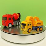 Graphene Construction Vehicle Truck Push & Go Playset Friction Powered Truck For Kids Age 2+ Year Unbreakable Realistic Toy Truck Set Of 2 With Random Design