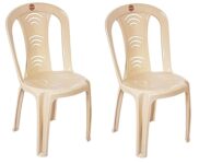 Cello Arc Chair Set Of 2, Marble Beige | Unbreakable, Durable & Strong | Blended Pp Material, Easy To Clean | Plastic Chair For Living Room, Office & Outdoor | 3 Years Warranty – Manufacturing Defects