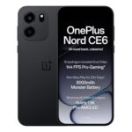 Oneplus Nord Ce6 | 8Gb+256Gb | Pitch Black | Snapdragon 7S Gen 4 | Segment’S Fastest Touch Response | 8000Mah Battery | 144Hz 1.5K Amoled Display | 50Mp Main + 32Mp Selfie 4K Cameras | Ip66,68,69,69K