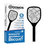Odomos Attack Anti – Mosquito Rechargeable Racquet | 400Mah Battery | Large Net Area For Better Coverage | Long Lasting Internal Battery With Plug In Socket | 6 Months Warranty (Black)