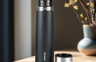 Borosil 24 Hours Hot & Cold Thermo Double Wall Vaccum Insulated Steel Flask Bottle 1000 Ml Steel Flask(Pack Of 1, Black)