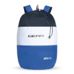 Gear Men/Women Voyager 15 Litre Casual Standard 2 Compartment Backpack/Daypack/Hiking Daypack/Drawstring Bag (Black-Blue), Multicolor