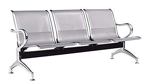 Da Urban® Airport 3 Seater Three Seater Waiting Area Reception Chair (Silver)