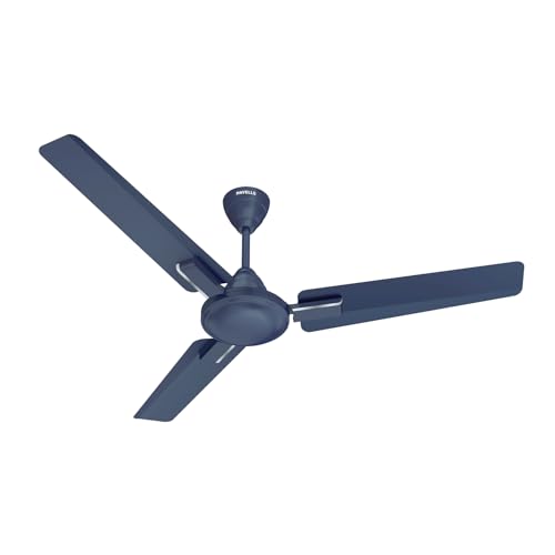Havells 1200Mm Ambrose Neo Energy Saving Ceiling Fan| High Speed, High Air Delivery| Strong & Powerful Motor|Air Delivery: 220 M³/Min| Speed: 370 Rpm| 2 Year Warranty |(Pack Of 1, Matt Blue)