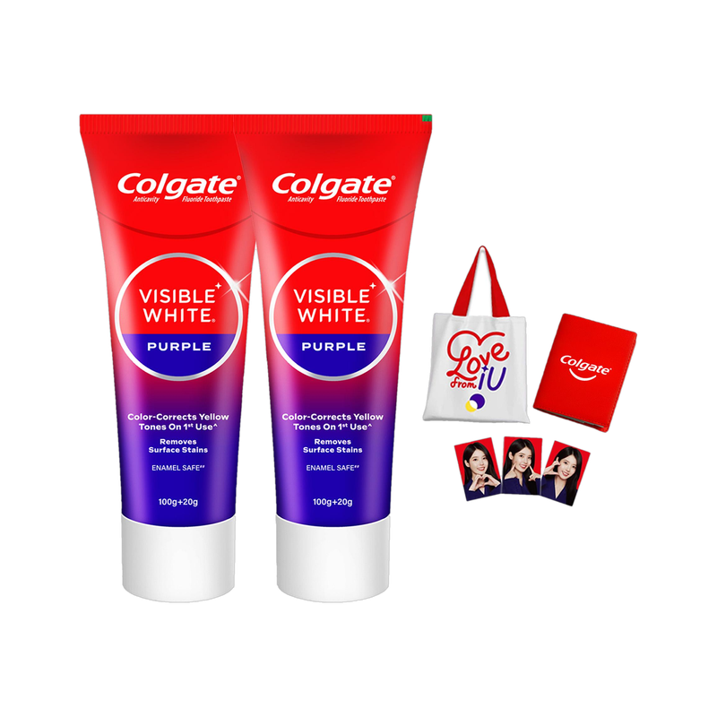 Colgate Visible White Purple Toothpaste Signed Gratitude Journal & Tote Bag Toothpaste(240 G)