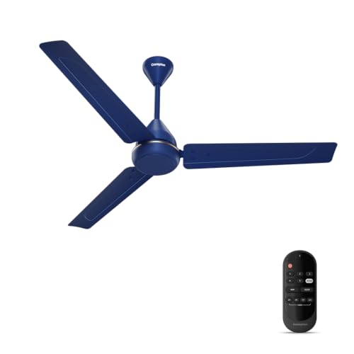 Crompton Energion Hyperboost 1200Mm Bldc Ceiling Fan | Point Anywhere Remote Control | Bee 5 Star Rated Energy Efficient | Superior Air Delivery | 3 Year Brand Warranty | Matte Mettalic Blue