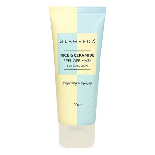 Glamveda Rice & Ceramide Korean Glass Skin Peel-Off Mask | Brightening & Anti-Aging Face Mask | Removes Dead Skin | 100G