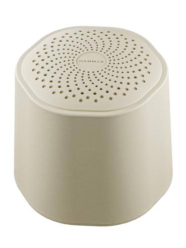 Hammer Drop Go Portable Indoor Bluetooth Speaker | 5W Rms Output | Bluetooth 6.0 | Up To 32H Playtime | Twin Pairing | Made In India | Type-C Fast Charging | Built-In Mic | Tf Card, Usb Support- Beige