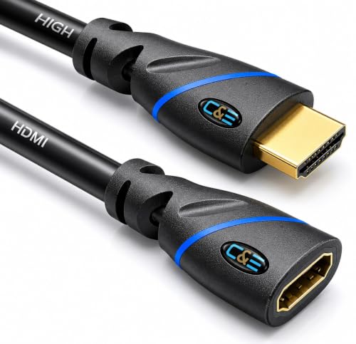 C & E 12 Feet [Pack Of-3] Hdmi Extension Cable 4K Hdmi Extender Male To Female Compatible With Various Devices – 3.7 Meter
