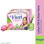 Vivel Lotus Oil Grade 1 Bathing Soap Highest Soap Grade 76% Tfm Vitamin E(8 X 150 G)