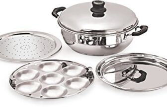 Tosaa Big Induction Compatible Multi Purpose Kadai, 27 Cm ,5 Plates, Silver