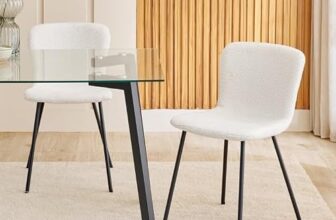Home Centre | Helios Paul Set Of 6 Fabric Dining Chairs | Dining Chair For Home | Metal | White | 1 Year Warranty