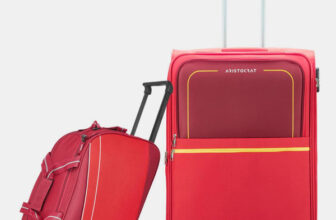 Aristocrat Evolve Large Trolley Bag 79Cm & Delta Duffle Trolley 52Cm For Travel Expandable  Check-In Suitcase 4 Wheels – 34 Inch