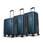 Aristocrat Atlas Set Of 3 (Cabin+Medium+Large) Hard Case Trolley Bags, Blue
