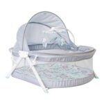 Infantino Sweet Dreams Fold & Go Bedside Bassinet, Lightweight Portable Baby Sleeping Bed, Quick Fold And Easy To Carry, Adjustable Canopy, Indoor And Outdoor Crib For Bebies