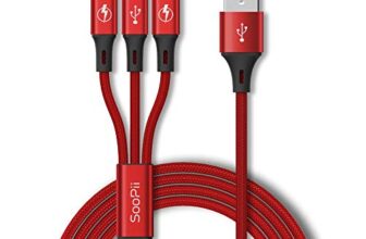 Soopii 3 In 1 Multi Usb Charging Data Cable For Car, Office, Traveling And Home – 1.2 Meter Long, 2.1 A Output, Charges 3 Phone At Same Time(Compatible With Apple Iphone, Micro And C Type)