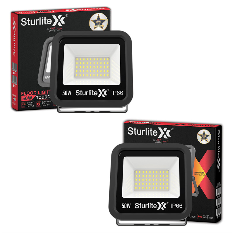 Sturlite Toddo 100 W Led Flood Light – (Pack Of 2) (L-G-0187-100W) Flood Light Outdoor Lamp(Black)