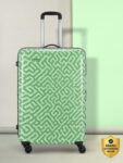Aristocrat Bravo Check-In Luggage – 75Cm,Green, Printed Hardcase, 8 Wheels, 5 Year Warranty Check-In Suitcase 8 Wheels – 29 Inch