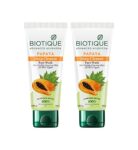 Biotique Papaya Deep Cleanse Face Wash | Gentle Exfoliation | Visibly Glowing Skin | 100% Botanical Extracts| Suitable For All Skin Types | 2X100Ml