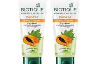 Biotique Papaya Deep Cleanse Face Wash | Gentle Exfoliation | Visibly Glowing Skin | 100% Botanical Extracts| Suitable For All Skin Types | 2X100Ml
