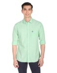 U.S. Polo Assn. Men’S Solid Spread Collar Premium Cotton Tailored Fit Shirt (Usshtr0004_Green_S)